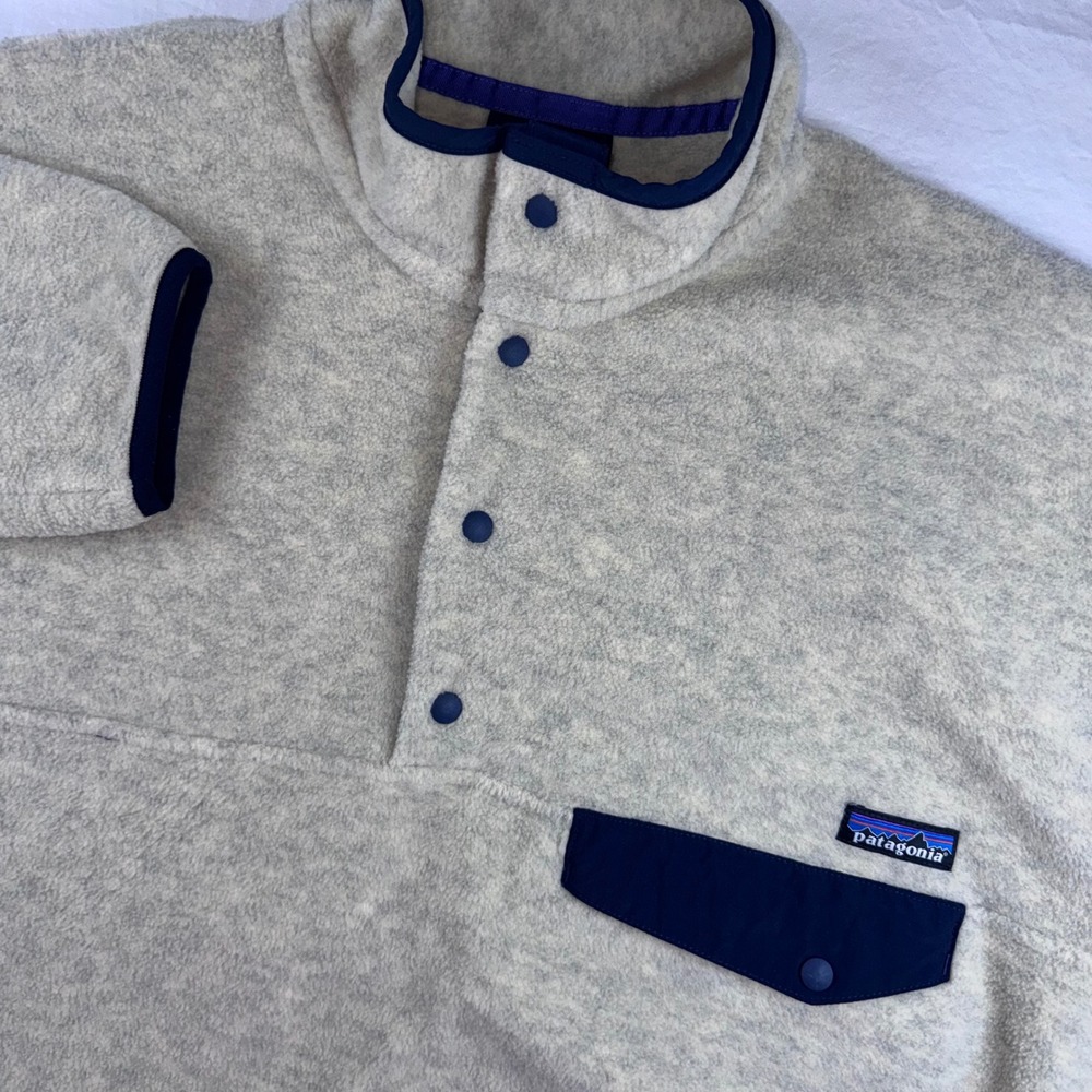 Patagonia Synchilla 1/4 Snap-T Fleece Pullover Men XL Oatmeal